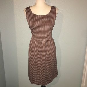 Fit Flare Dress Mauve Checks Sleeveless Scalloped